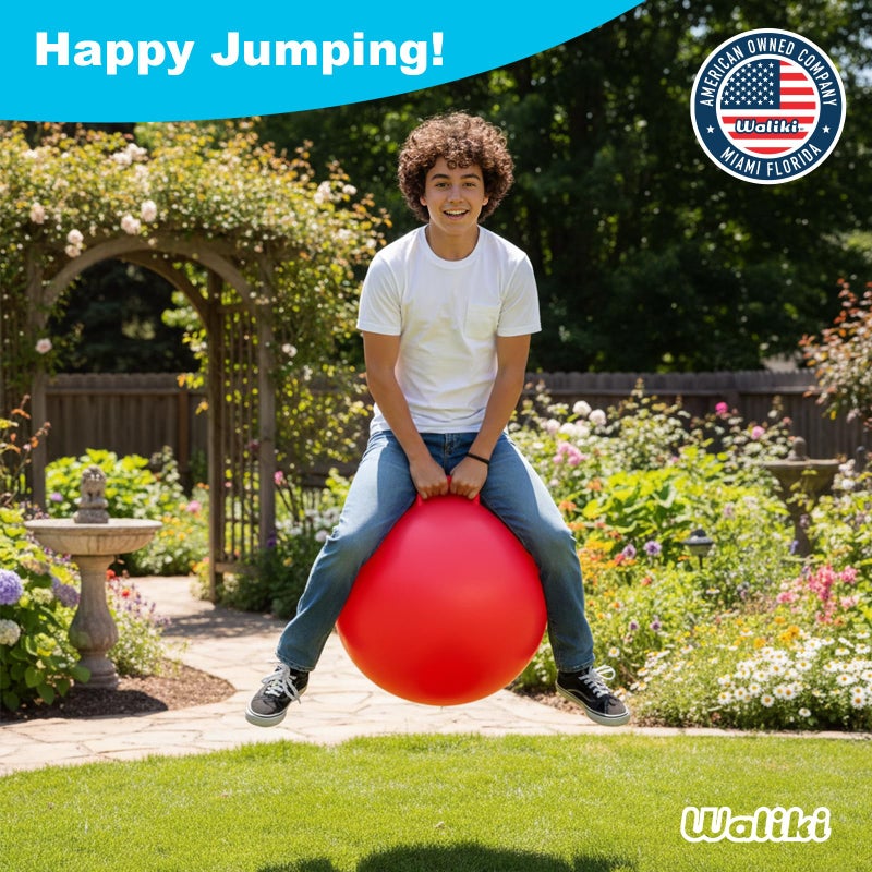 WALIKI Hippity Hop Ball for Teens | 22-Inch Red Hopper Ball | Jumping & Hopping for Active Play & Outdoor Fun - Image 4